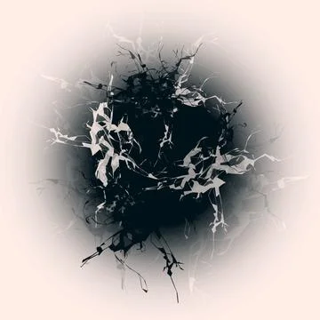 Abstract background with cracks in the center and a black hole in the middl.. Stock Illustration