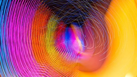 Abstract background created using a long exposure time and multicolored light Illustrazione stock