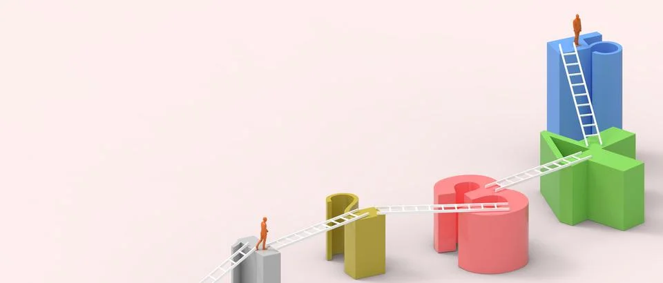 Abstract Background. Creative idea and Business concept. success and ladder Stock Illustration