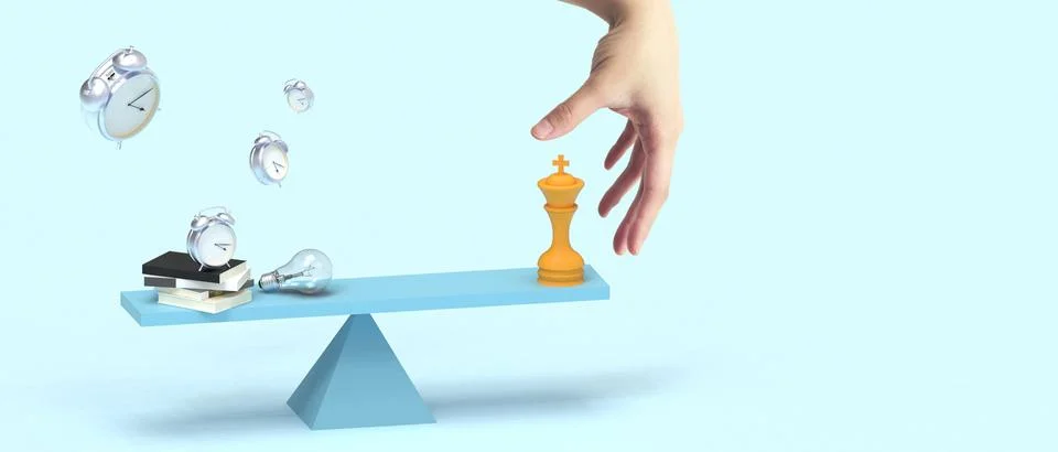 Abstract Background. Creative idea and Business concept for Leadership and Time Stock Illustration