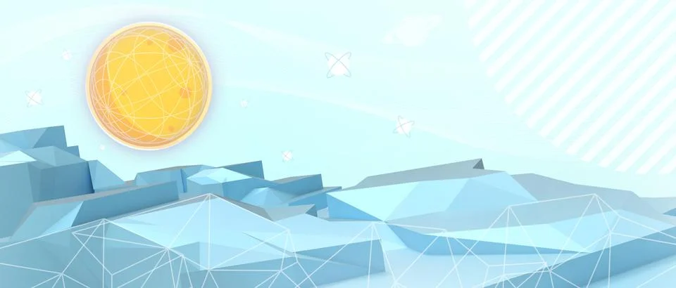 Abstract Background. Creative idea Metaverse Landscape and mountain digital Stock Illustration