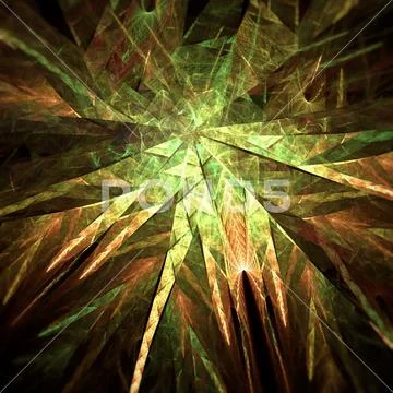 Abstract Background Crystal Pattern in Green and Yellow Stock Photos