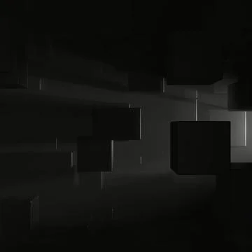Abstract background of cube shape with flare lighting. 3D rendering. Illustrazione stock