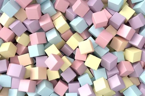 Abstract background of cubes. 3D rendering. Stock Illustration