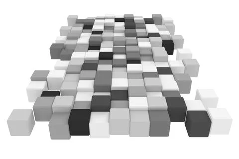 Abstract background of cubes. 3D rendering. Illustrazione stock