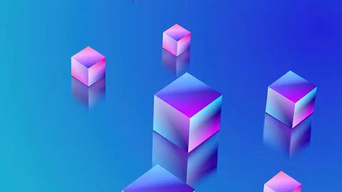 Abstract background with cubes. 3D shape backdrop. - vertical Illustrazione stock