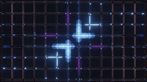 Abstract Background With Cubes And Blue And Magenta Light Leaks Flashes Video stock 150232009