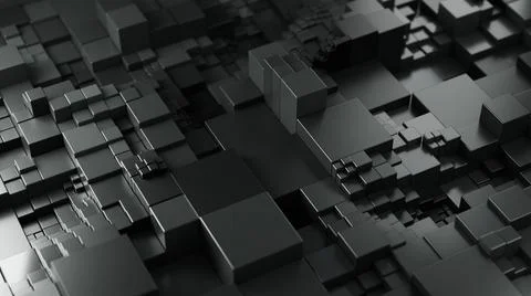 Abstract background from cubes of black color. 3d render. イラスト素材