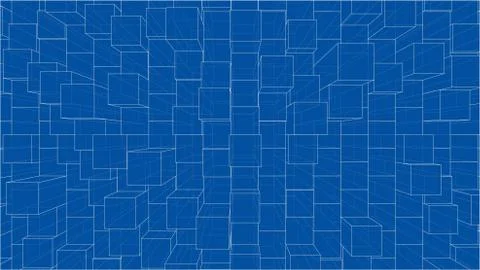 Abstract background of cubes outline. Vector Ilustración de archivo