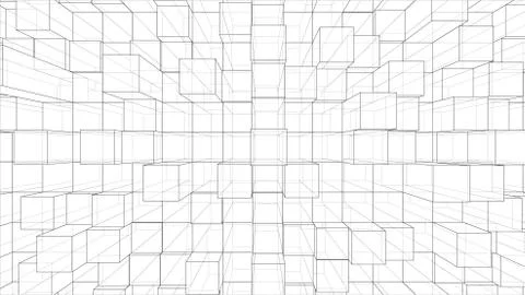Abstract background of cubes outline. Vector Illustrazione stock
