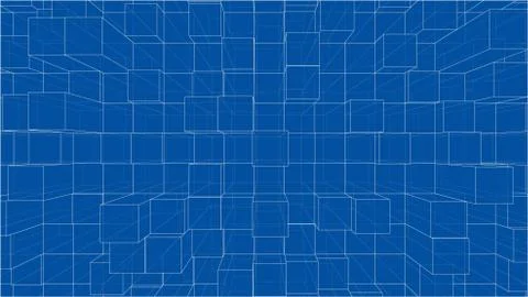 Abstract background of cubes outline. Vector Illustrazione stock