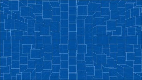 Abstract background of cubes outline. Vector Ilustración de archivo