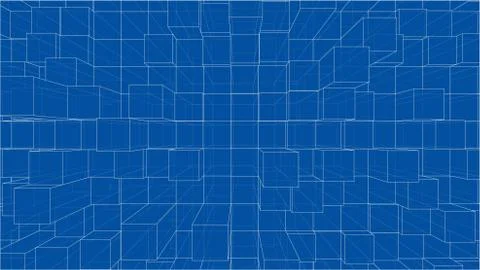 Abstract background of cubes outline. Vector Illustrazione stock