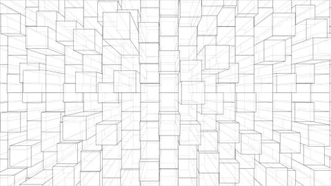 Abstract background of cubes outline. Vector Ilustración de archivo