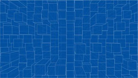 Abstract background of cubes outline. Vector Illustrazione stock