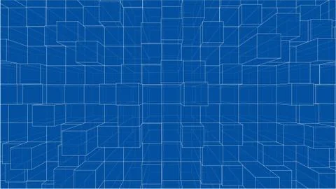 Abstract background of cubes outline. Vector Illustrazione stock