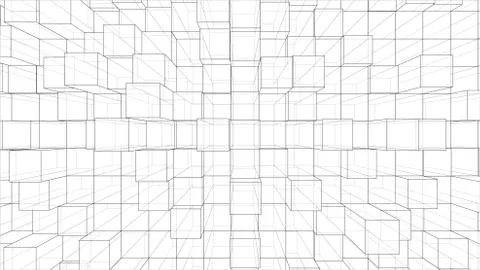 Abstract background of cubes outline. Vector イラスト素材