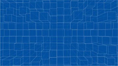 Abstract background of cubes outline. Vector Illustrazione stock