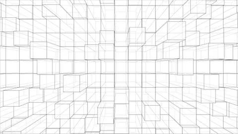 Abstract background of cubes outline. Vector Ilustración de archivo