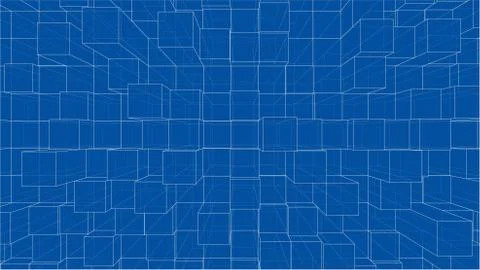 Abstract background of cubes outline. Vector イラスト素材