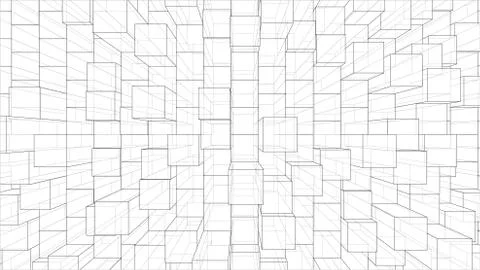 Abstract background of cubes outline. Vector Stock Illustration