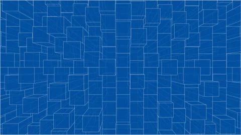 Abstract background of cubes outline. Vector Ilustración de archivo