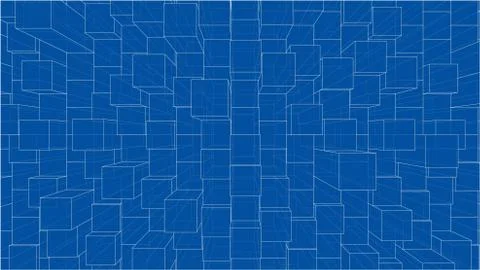 Abstract background of cubes outline. Vector Ilustración de archivo