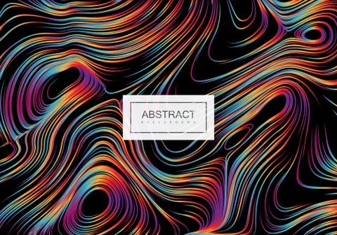 Abstract background with curled linear rainbow pattern Illustrazione stock