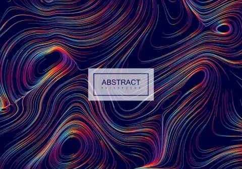 Abstract background with curled linear rainbow pattern. Stock Illustration