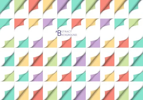 Abstract Background, Curled paper set, pastel, Vector Illustration. Illustrazione stock