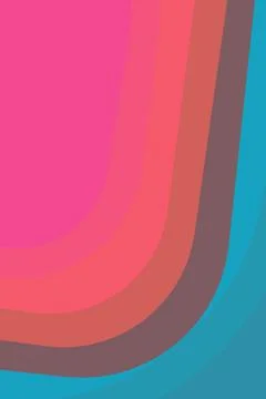 Abstract background of curved gradient stripes in vibrant pink, coral, and .. Stock Illustration