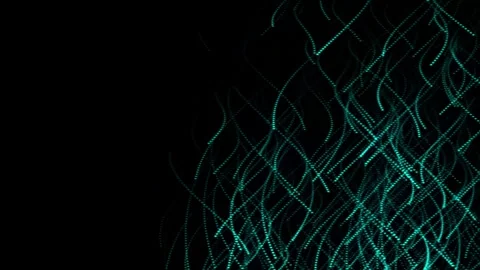Abstract background of curved lines moving glowing in the dark. Stock Footage 305976801