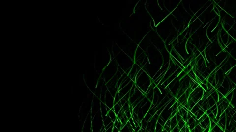 Abstract background of curved lines moving glowing in the dark. Stock Footage 305976869
