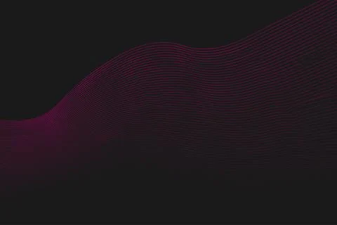 Abstract background with curved purple lines on black Stock Illustration