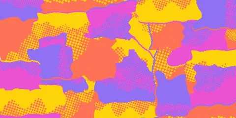 Abstract background with cut out notebook shapes. Torn grainy colored paper.. Stock Illustration