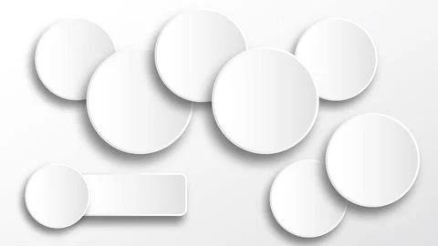 Abstract background with cut paper geometric shapes, speech bubbles, circles. Stock Illustration