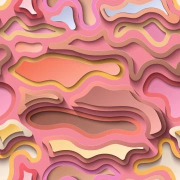 Abstract background, cutting out colored paper with shadow. Illustrazione stock
