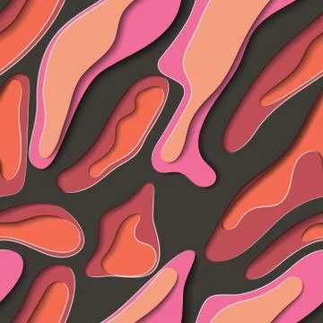 Abstract background, cutting out colored paper with shadow. Stock Illustration