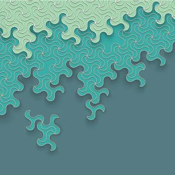 Abstract background, cutting out colored paper with shadow. Stock Illustration