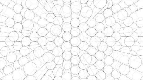 Abstract background of cylinders outline. Vector Stock Illustration