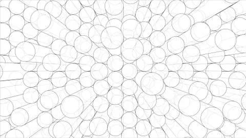 Abstract background of cylinders outline. Vector Ilustración de archivo