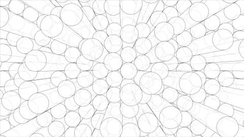 Abstract background of cylinders outline. Vector Ilustración de archivo