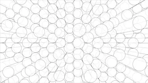 Abstract background of cylinders outline. Vector Illustrazione stock