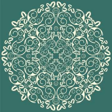 Abstract background with damask seamless pattern Stock Illustration