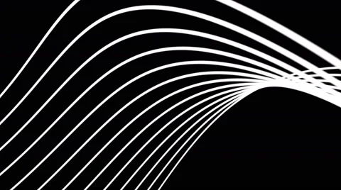Abstract background dancing lines abstract loop geometric black and white Stock Footage