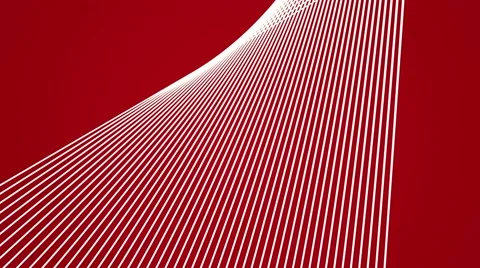 Abstract background dancing lines abstract loop geometric red and white Video stock 61331603