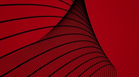 Abstract background dancing lines abstract loop geometric red and black Stock Footage 61338265