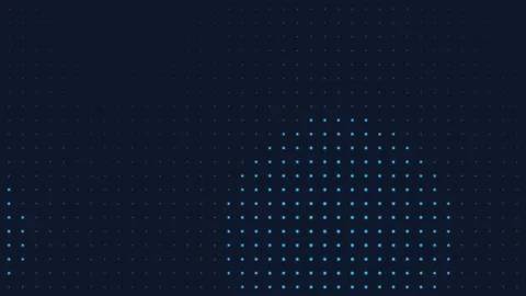 Abstract background with a dark blue grid of glowing light dots pattern Video stock 335117748