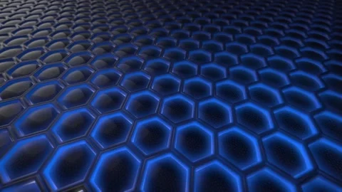 Abstract background of a dark blue honeycomb Stock Footage 235708365