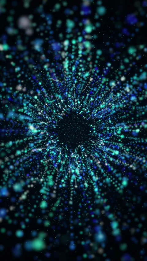 Abstract background dark blue with motion particles. Vertical looped video Video stock 229459547